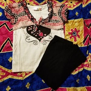 Lemon Kiss Girls Heart Outfit 3T Toddler